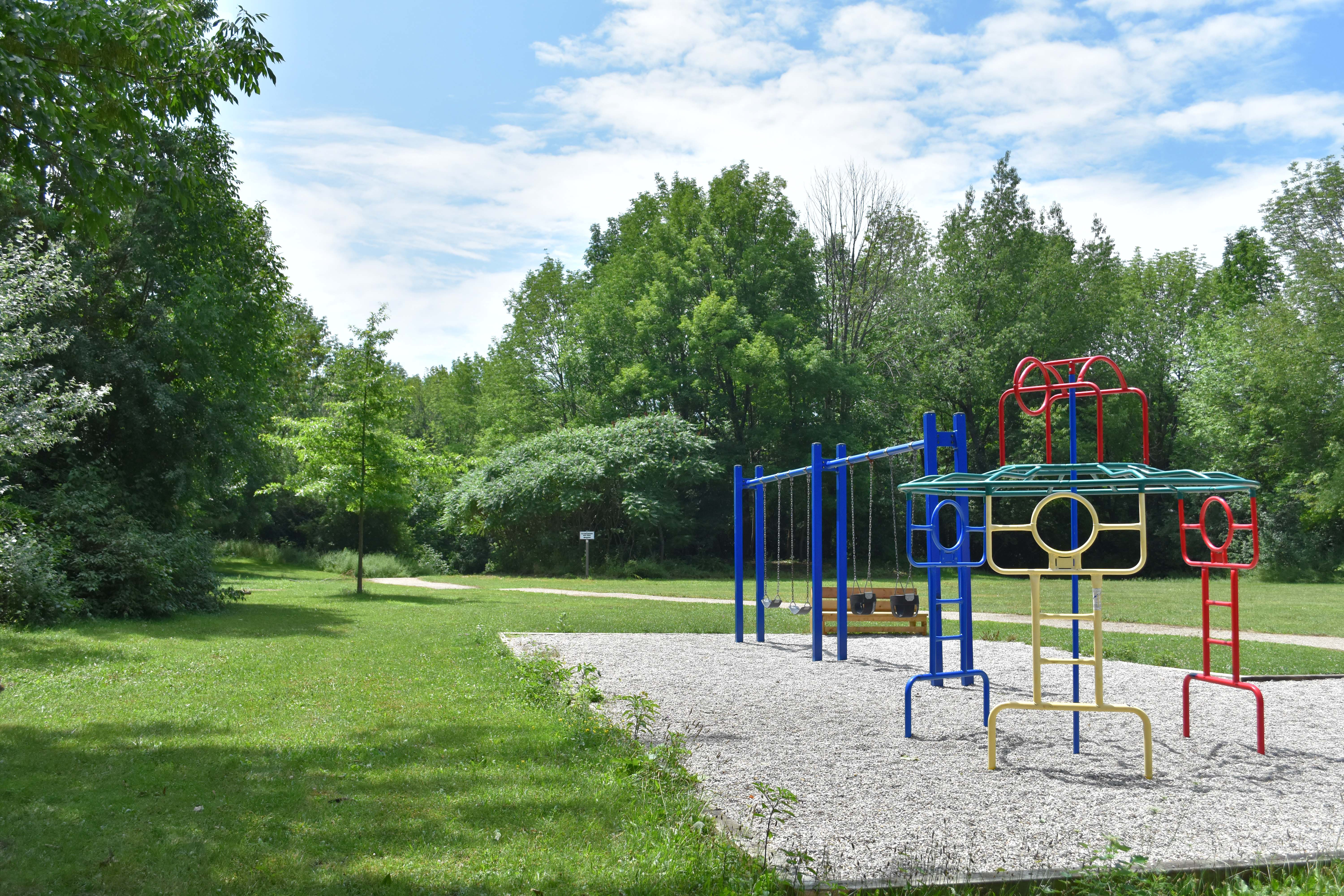 Playground equipment in Helliwell Park.